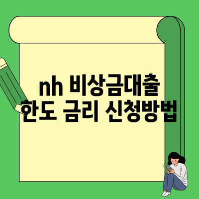 nh 비상금대출 한도 금리 신청방법