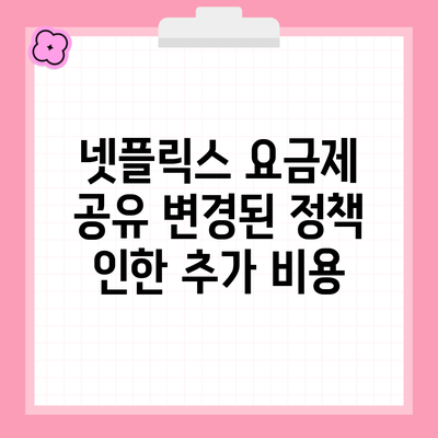 넷플릭스 요금제 공유 변경된 정책 인한 추가 비용