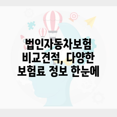 법인자동차보험 비교견적, 다양한 보험료 정보 한눈에