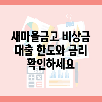 새마을금고 비상금 대출 한도와 금리 확인하세요