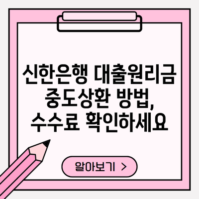 신한은행 대출원리금 중도상환 방법, 수수료 확인하세요