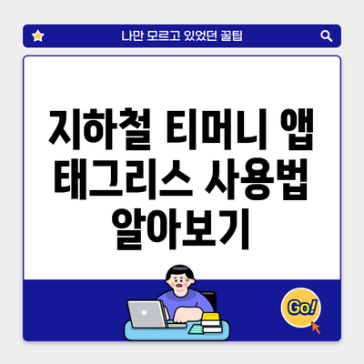 지하철 티머니 앱 태그리스 사용법 알아보기