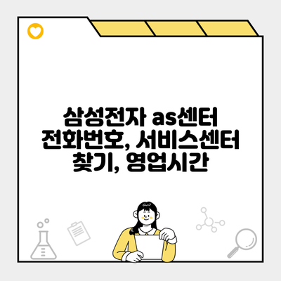 삼성전자 as센터 전화번호, 서비스센터 찾기, 영업시간