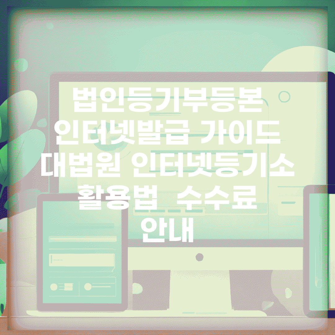 법인등기부등본 인터넷발급 가이드 | 대법원 인터넷등기소 활용법 | 수수료 안내