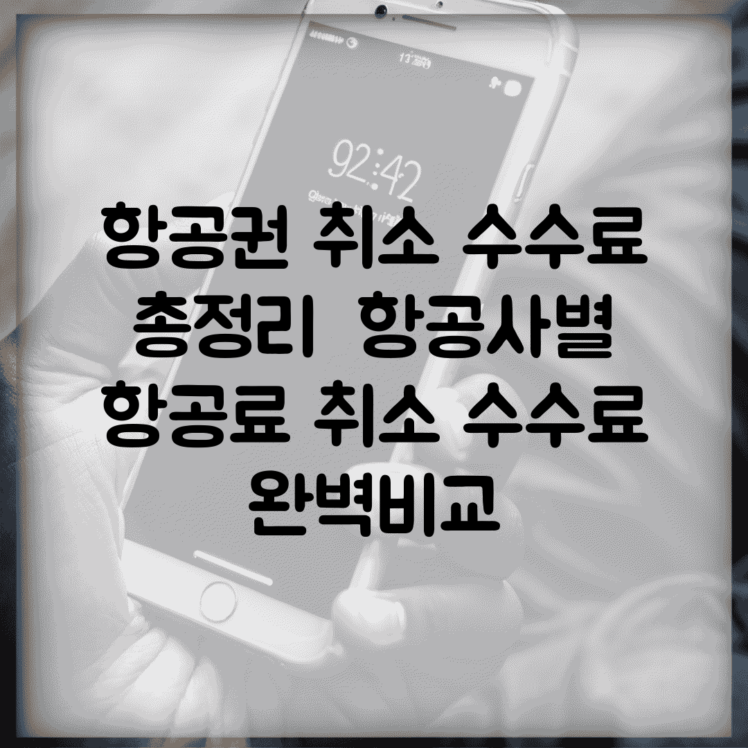 항공권 취소 수수료 총정리 | 항공사별 항공료 취소 수수료 완벽비교