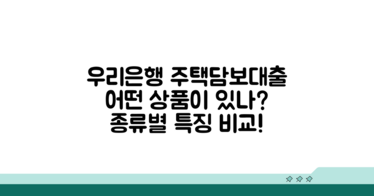 우리은행 주택담보대출, 어떤 상품이 있나?
