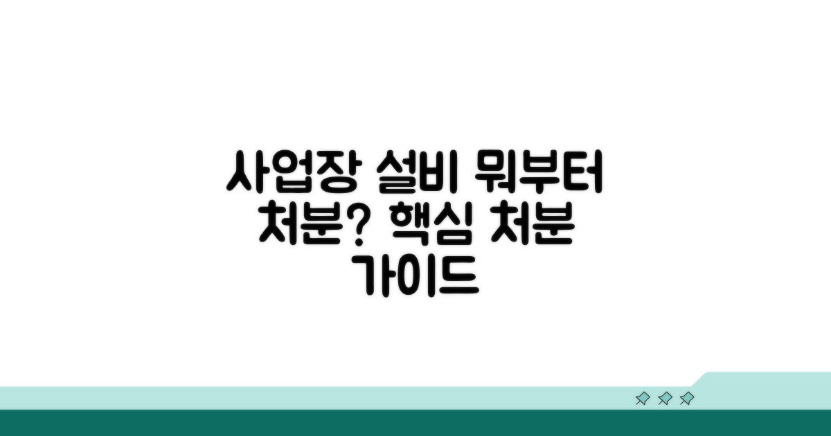 사업장 설비, 무엇부터 처분해야 할까