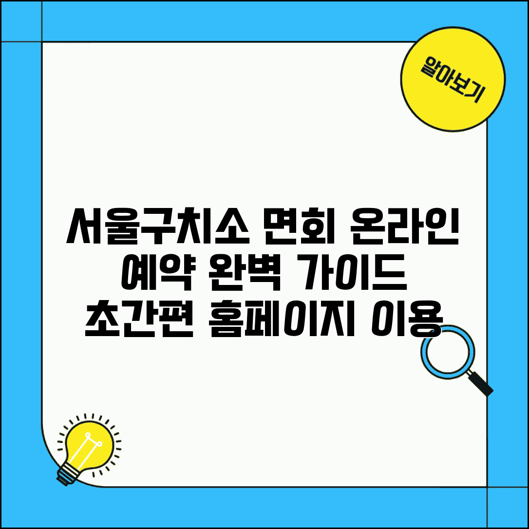 서울구치소 면회예약 온라인 방법 | 홈페이지 이용 단계별 안내