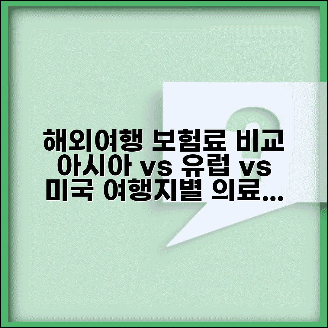 해외 여행자보험 지역별 보험료 | 아시아 유럽 미국 등 여행지별 의료비 수준과 보험료