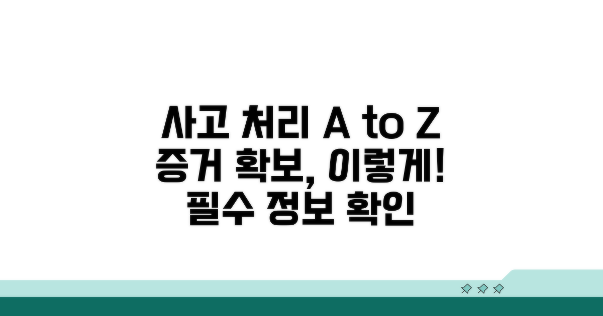 사고 처리 절차와 증거 확보 방법