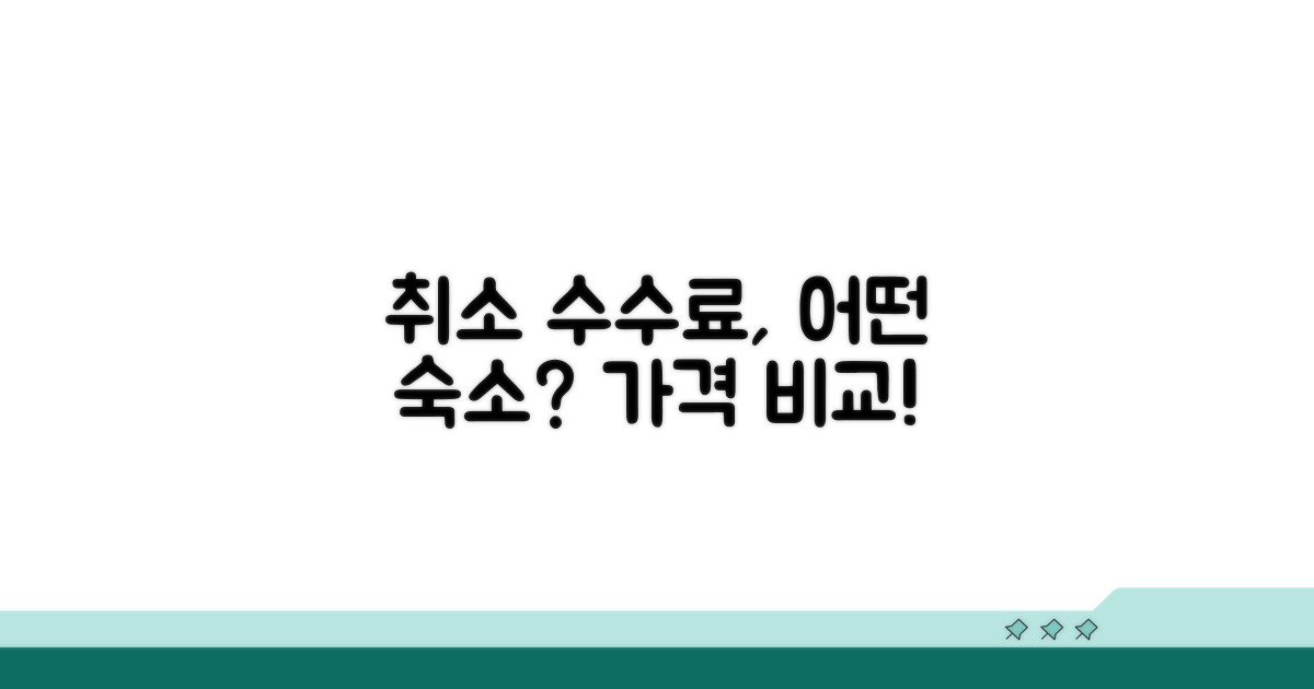 숙박 서비스별 취소 수수료 비교 분석