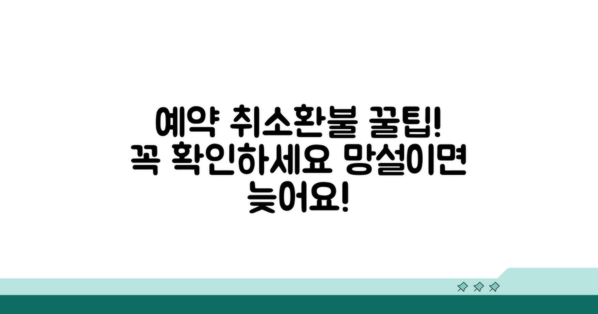 예약 취소, 환불 규정 확인 가이드