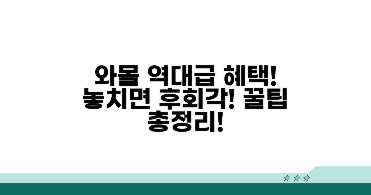 와몰 할인 혜택 완벽 정리