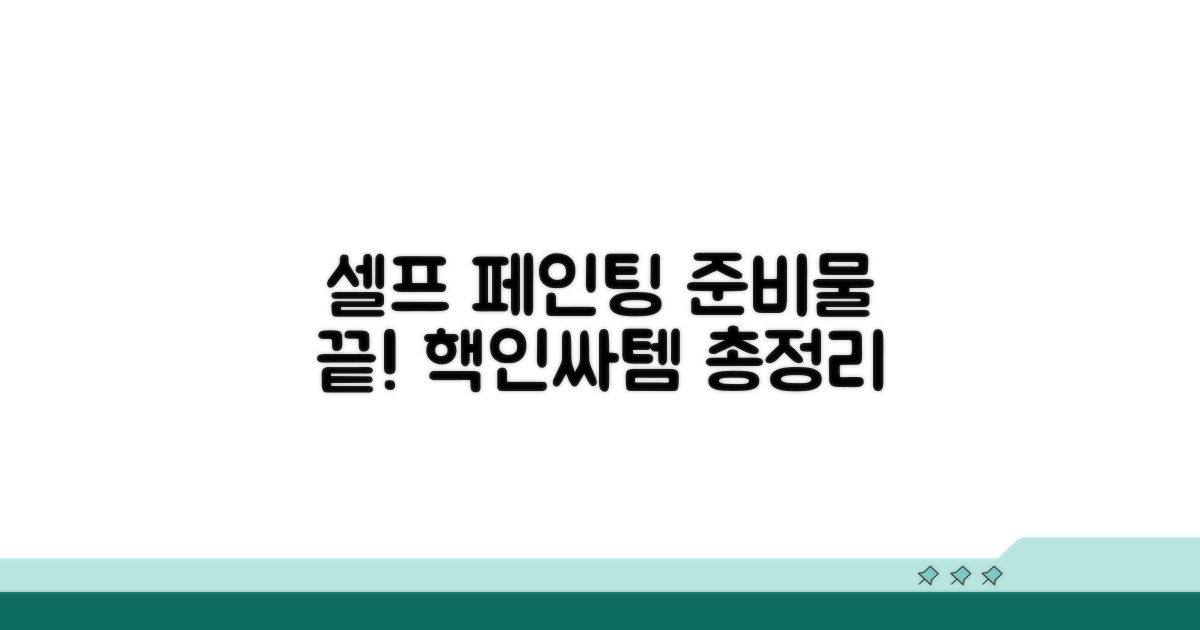 셀프 페인팅 준비물 체크리스트