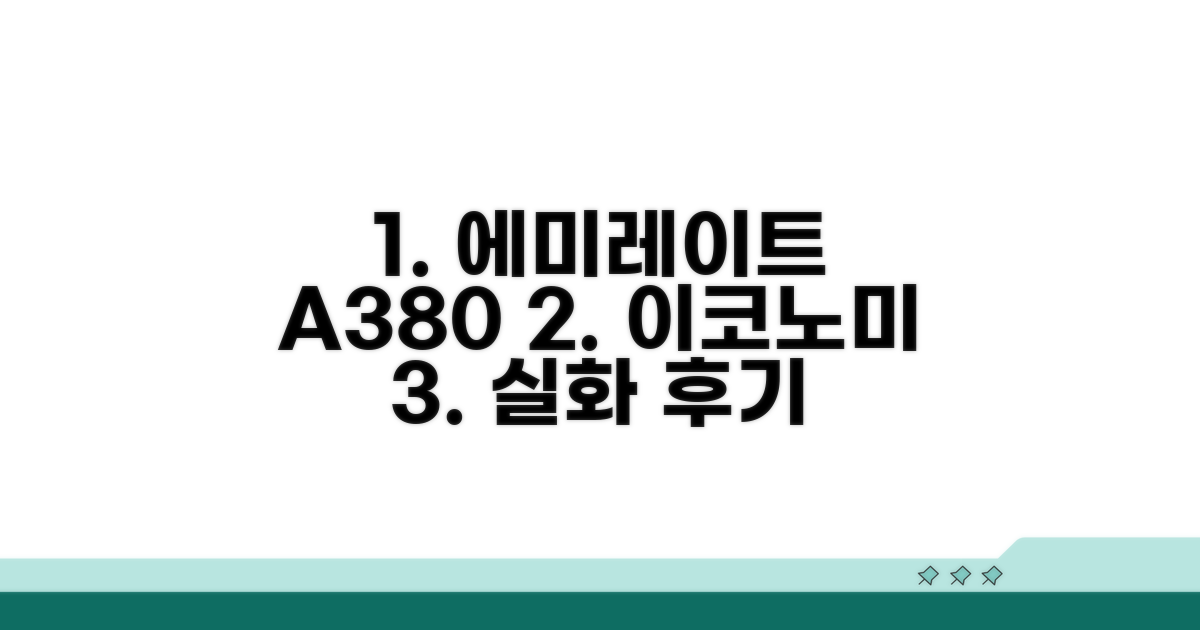에미레이트 A380 이코노미 체험기