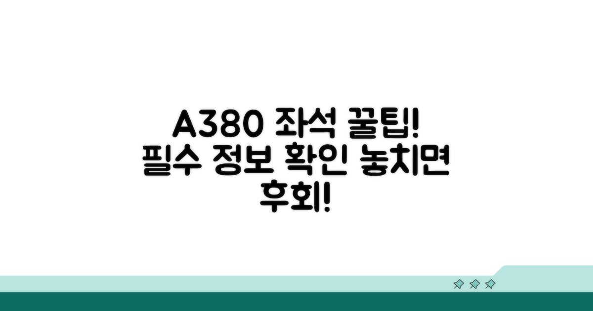 탑승 전 알아야 할 A380 좌석 정보