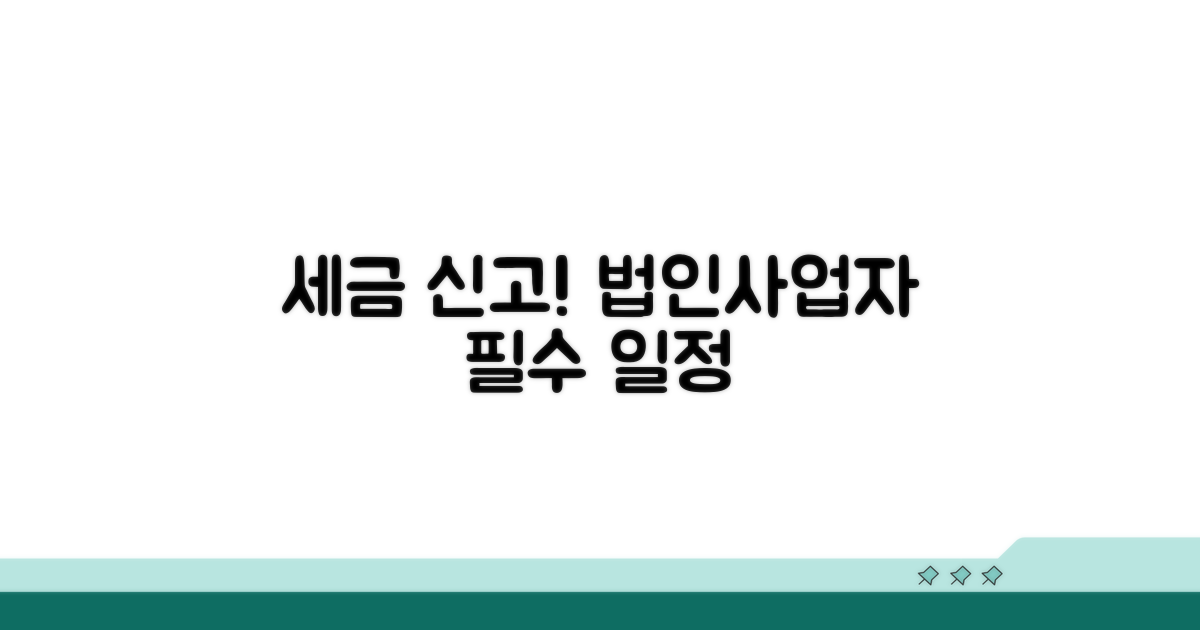 법인사업자 세금 신고 주요 일정