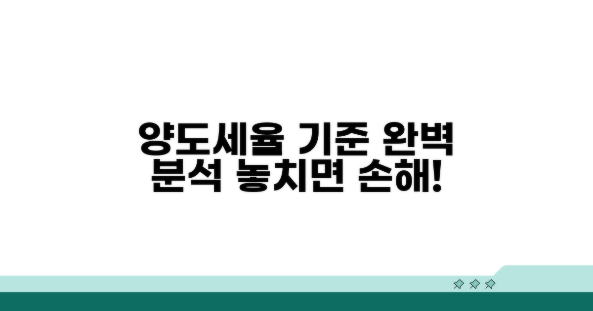 양도소득세율 적용 기준 자세히 보기