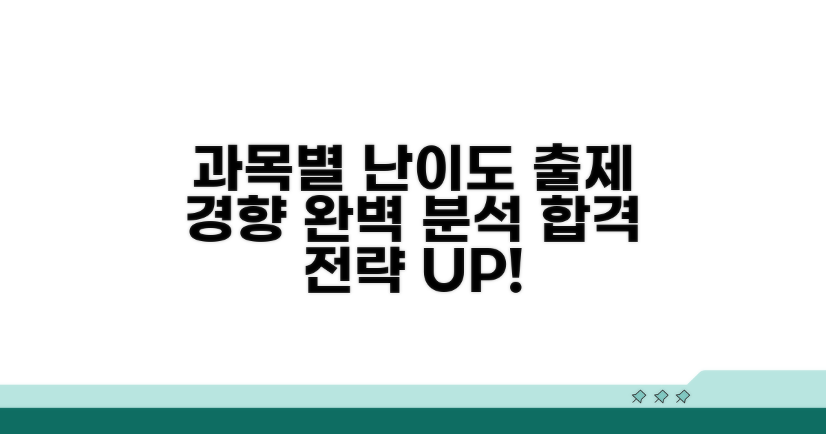 과목별 난이도와 출제 경향 파악