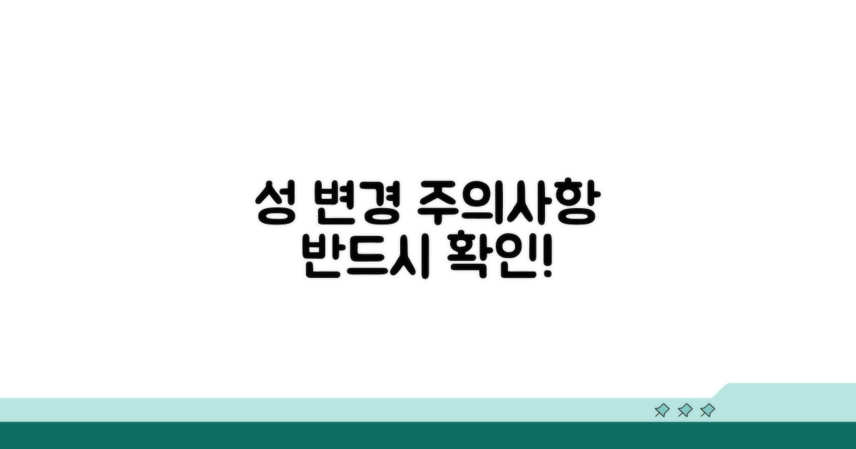 성 변경 시 꼭 확인해야 할 주의사항