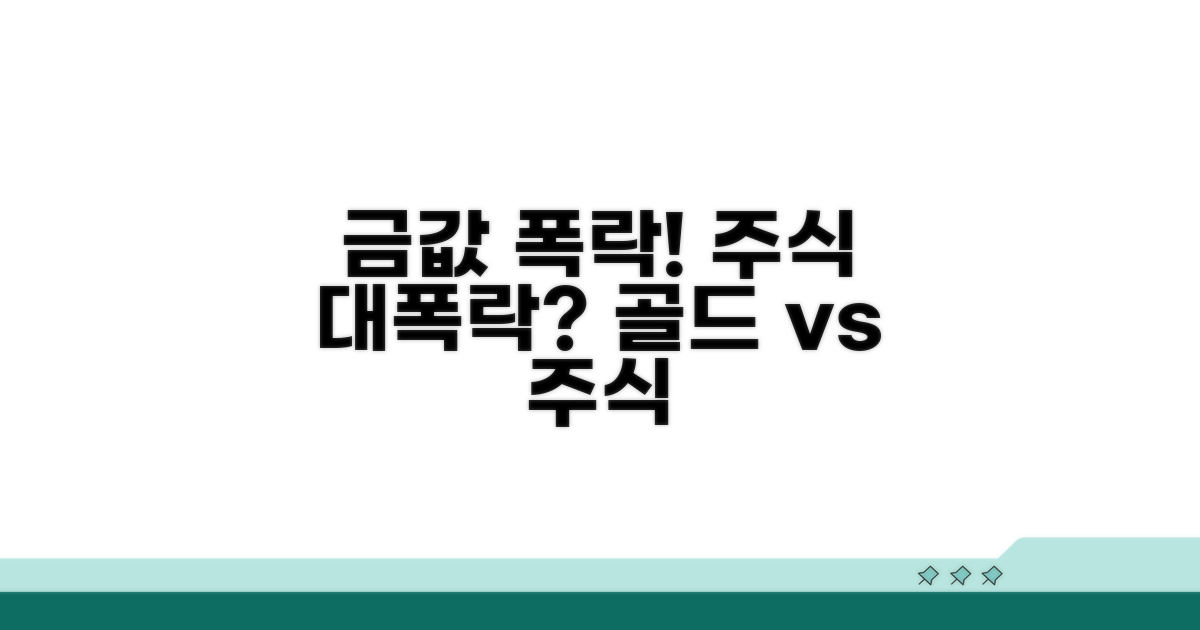 금 시세 하락 시 주식 시장 전망