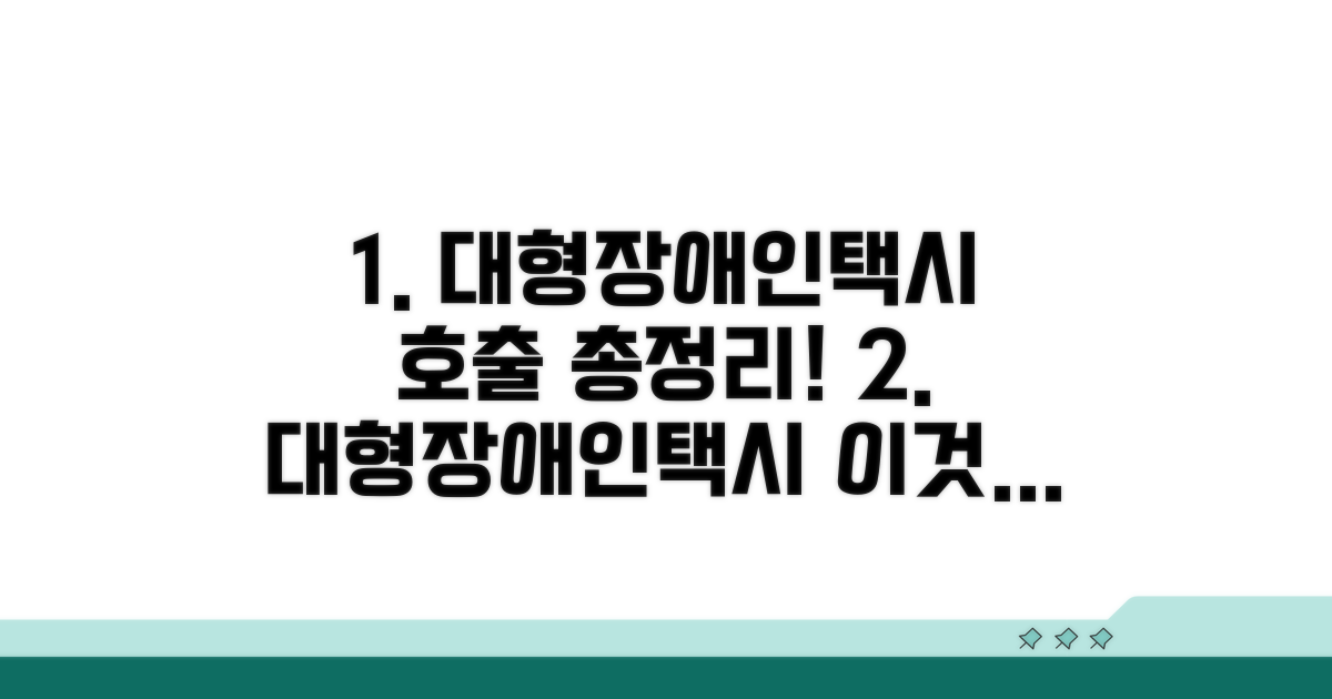 대형택시, 장애인택시: 호출 방법 총정리