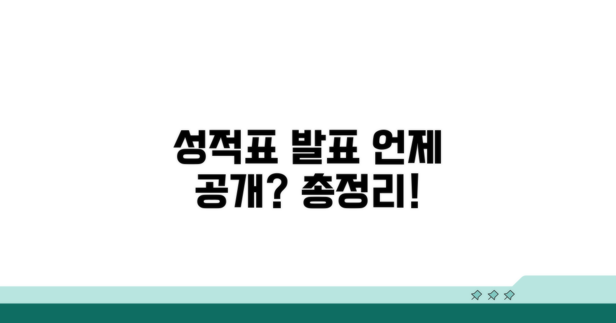 성적표 발표 시간 총정리