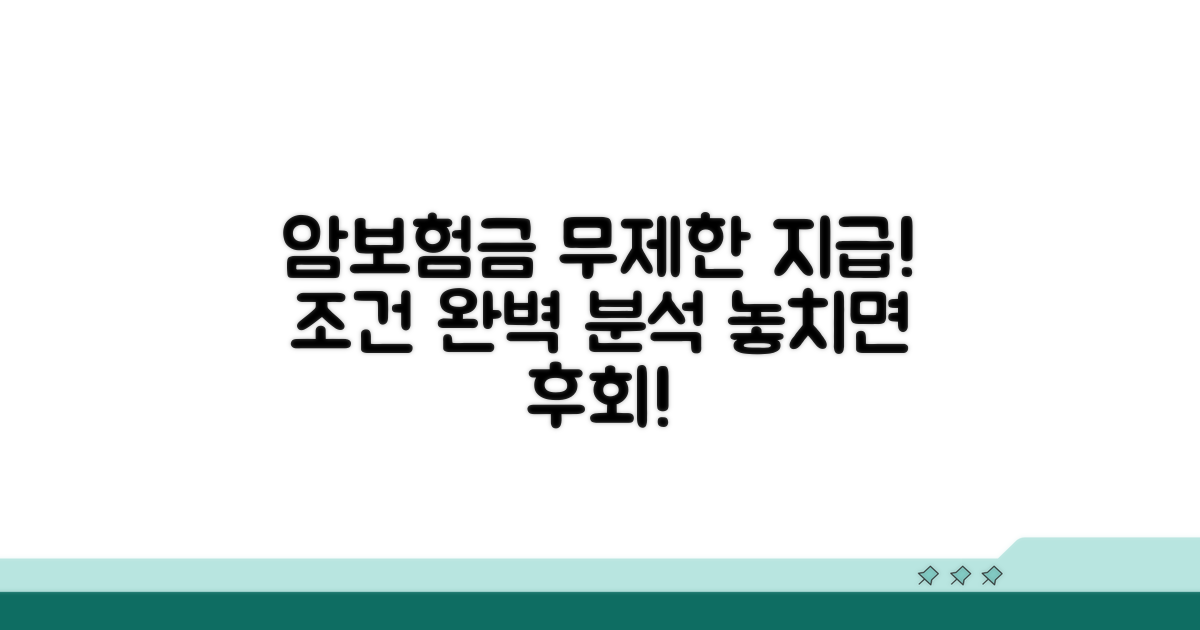 암 보험금 무제한 지급 조건 완전 분석