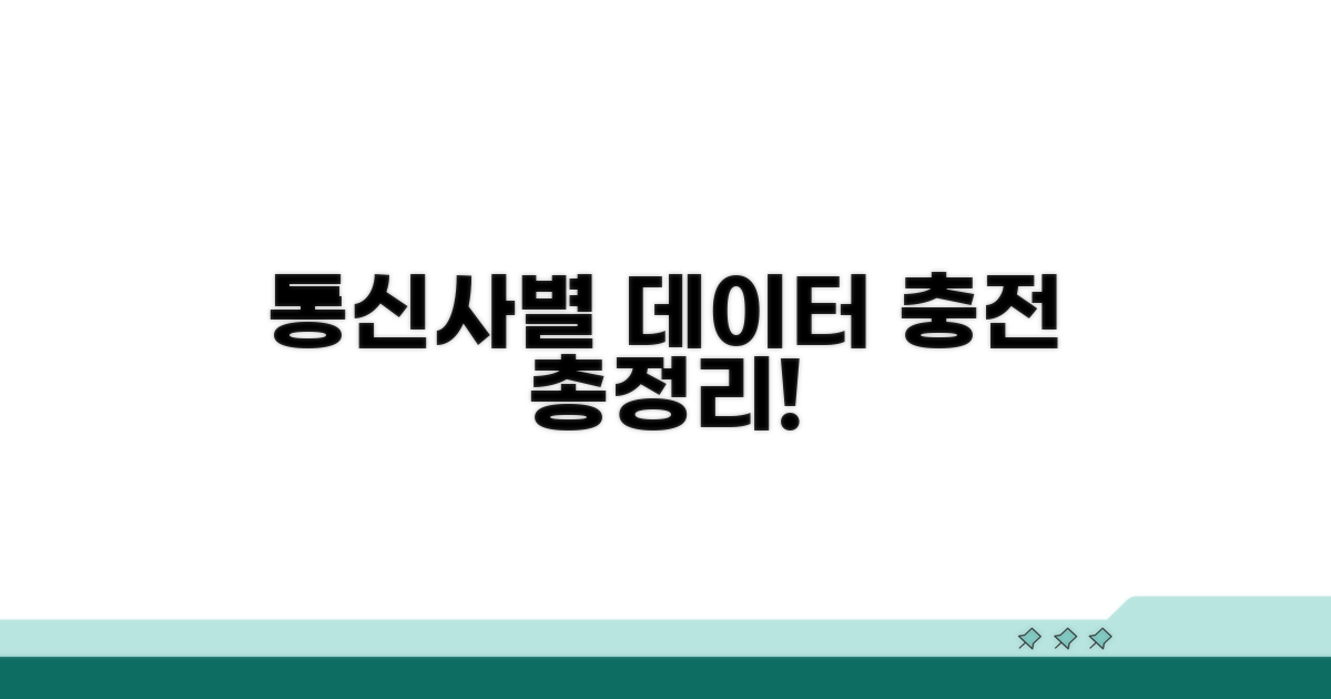 통신사별 데이터 충전 방법 총정리