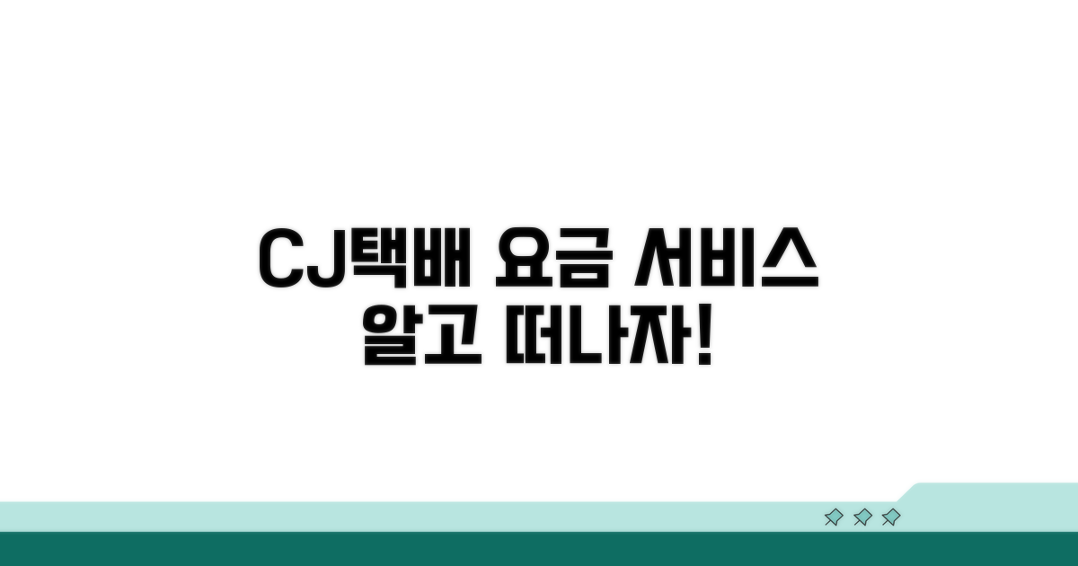 CJ택배 요금과 서비스 종류