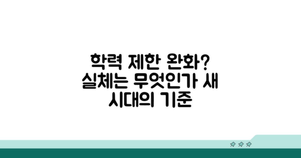 학력 제한 완화 추세와 현실
