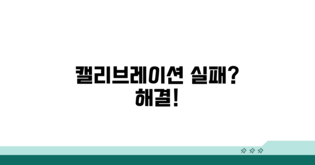 캘리브레이션 실패, 해결 방법 찾기
