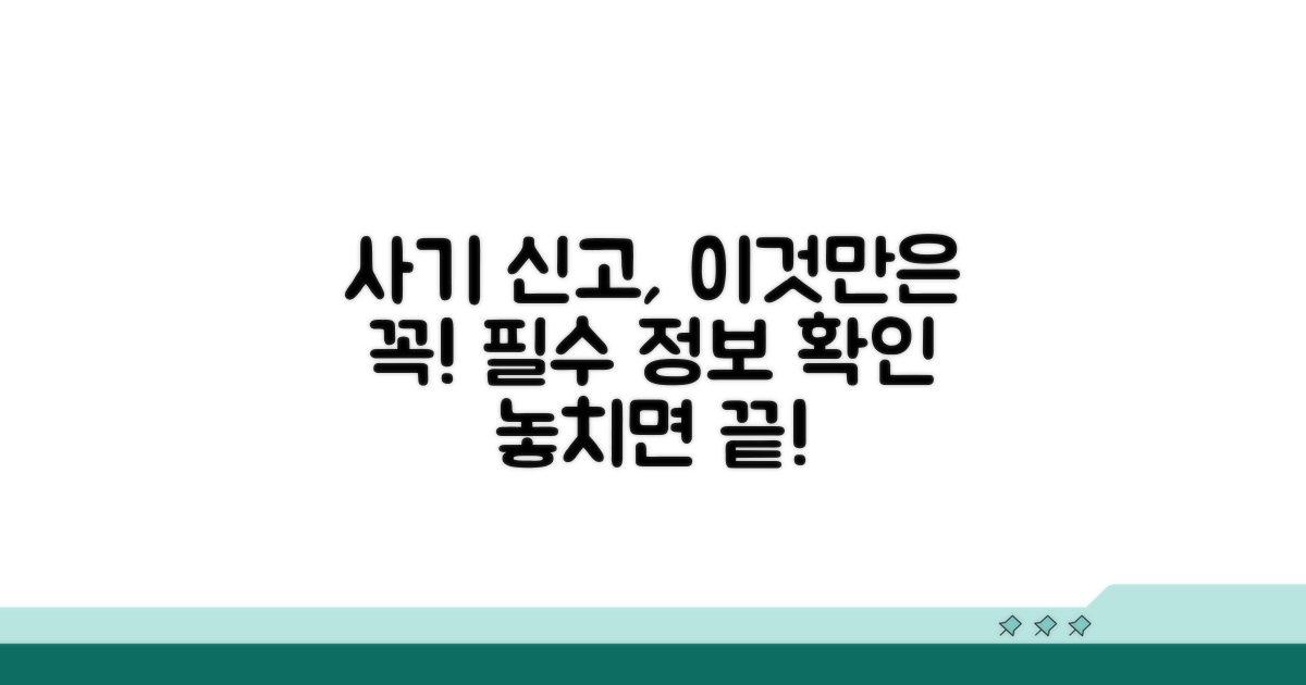사기 신고 시 필수 정보 확인