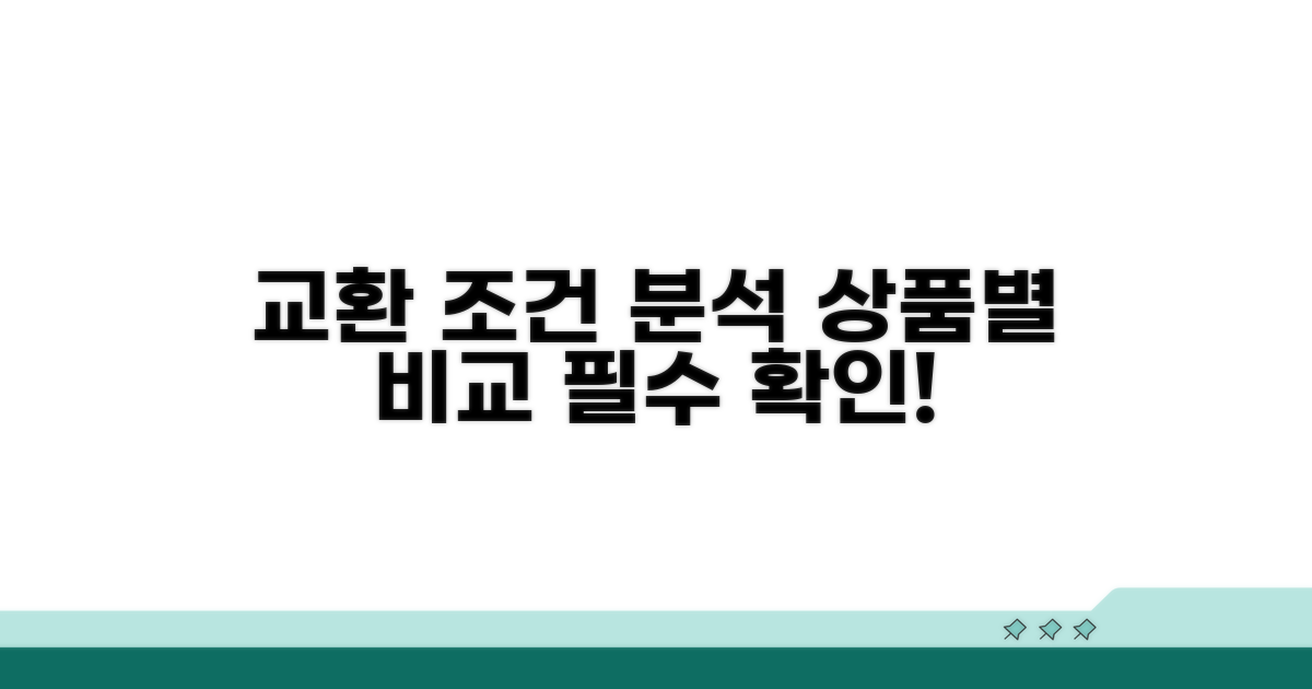상품별 교환 조건 비교 분석