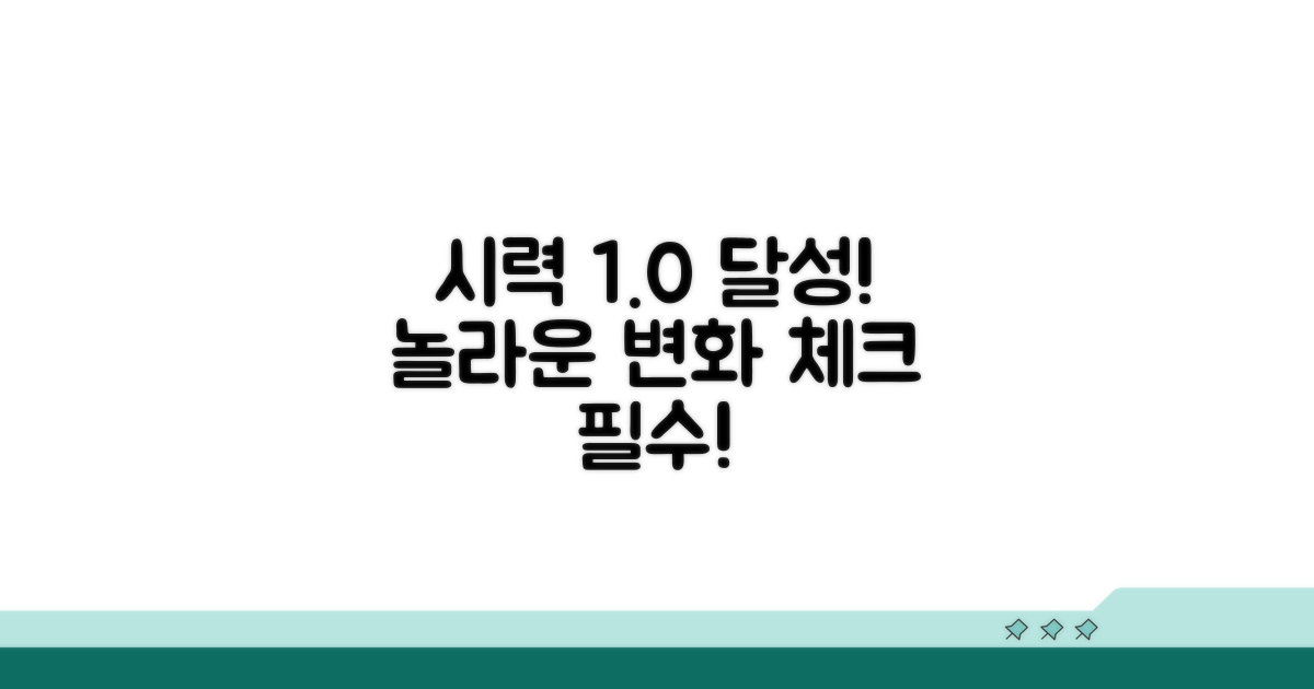 시력 1.0 달성, 실질적 변화 살펴보기