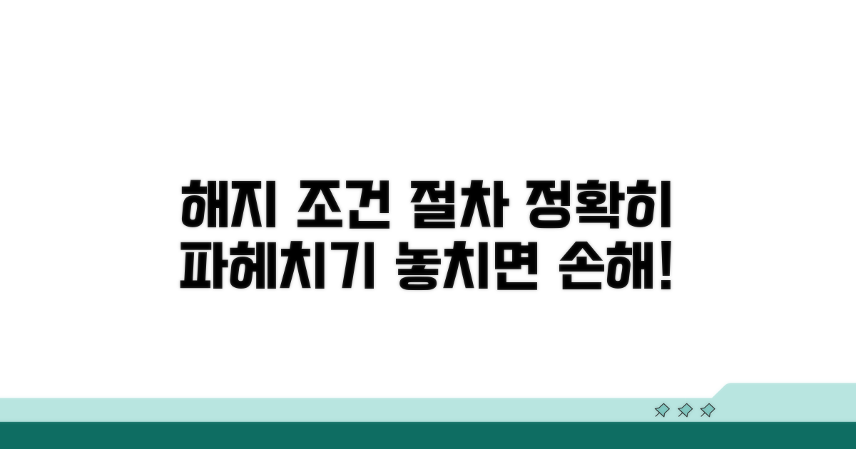 해지 조건과 절차 상세 분석