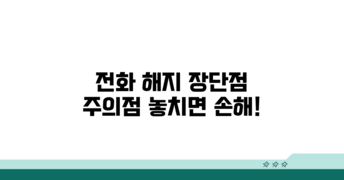 전화 해지 장단점 및 주의사항