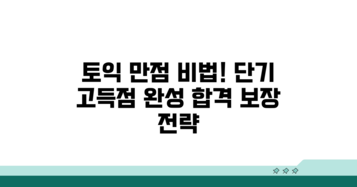 토익 고득점 단기 완성 비법