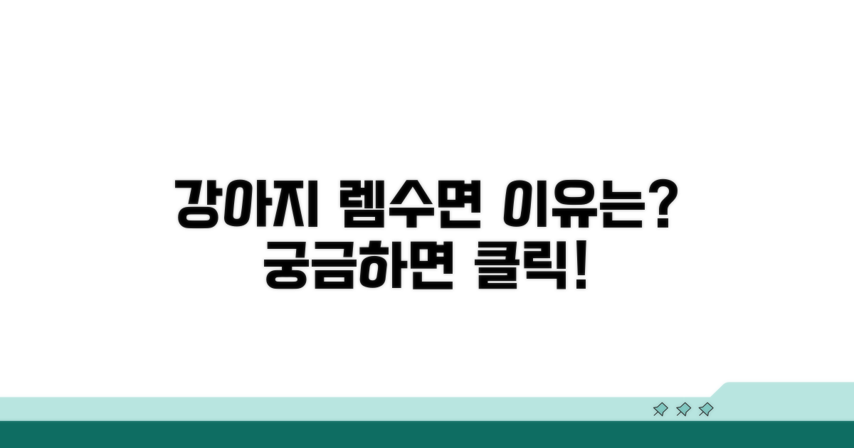 강아지 렘수면 행동 원인 분석