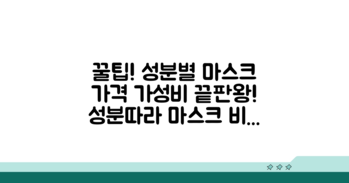 성분별 마스크 가격 비교 분석