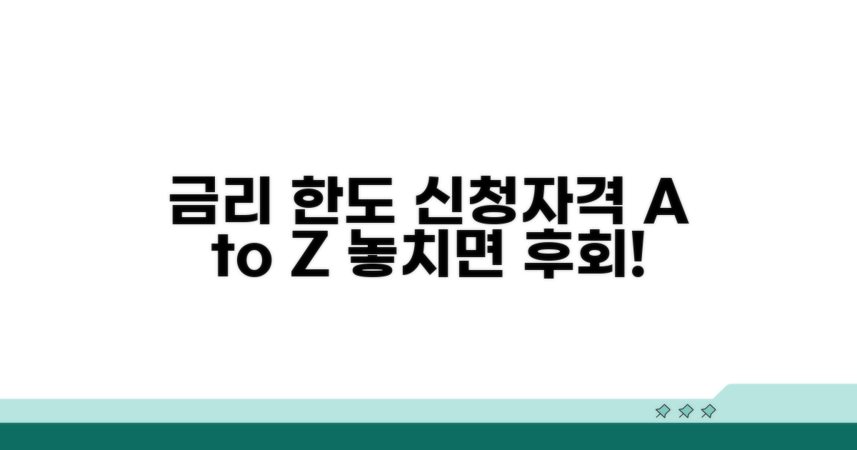 금리 한도, 신청자격 상세 분석