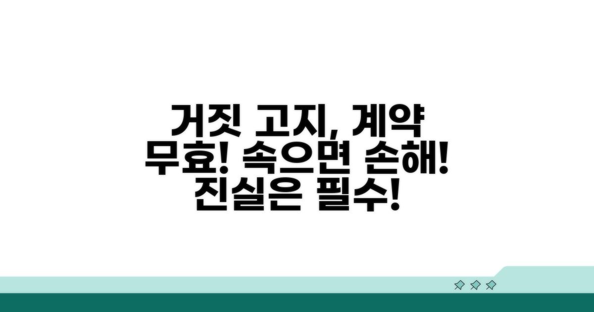 거짓 고지로 계약 무효되는 경우