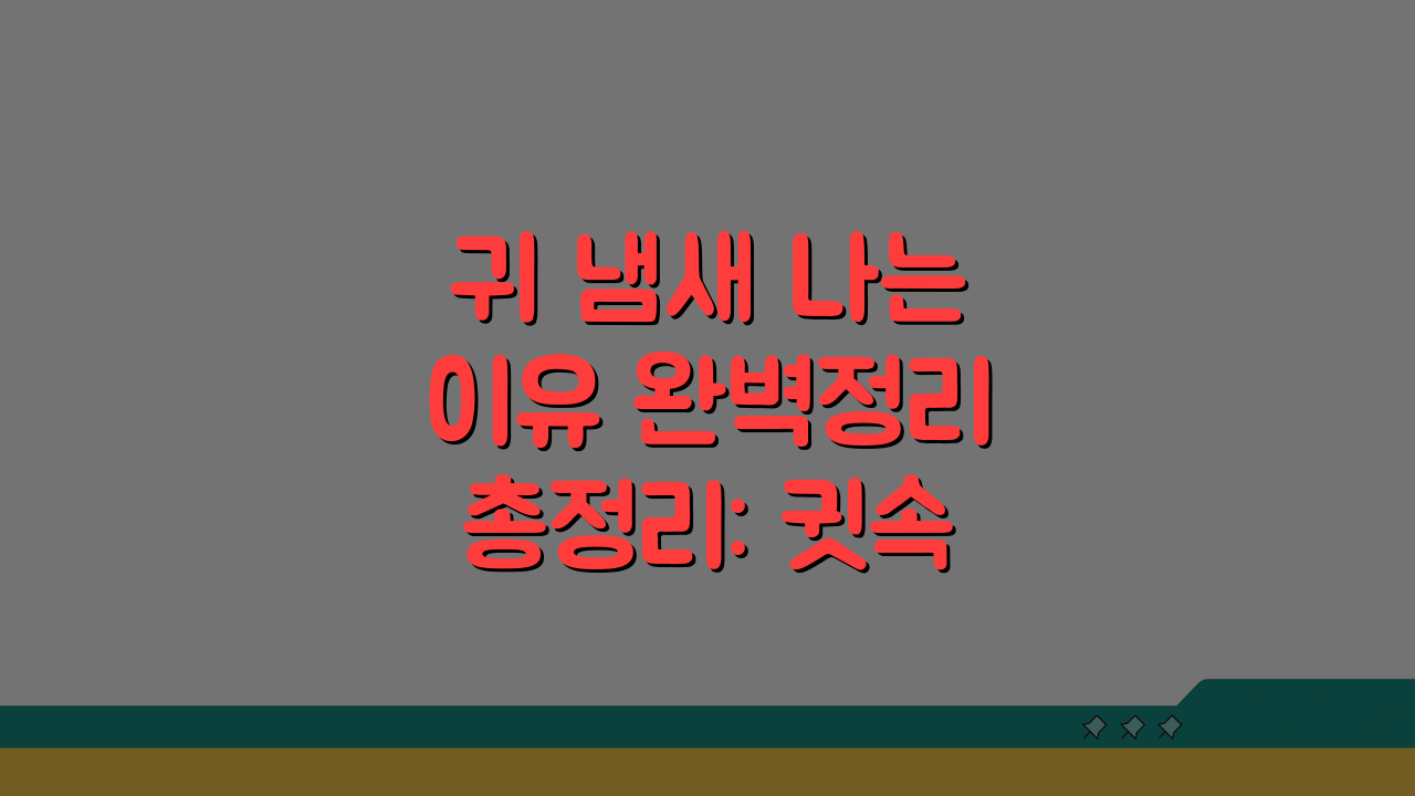 귀 냄새 나는 이유 완벽정리 총정리: 귓속 귀지 냄새 원인 해결법 A to Z