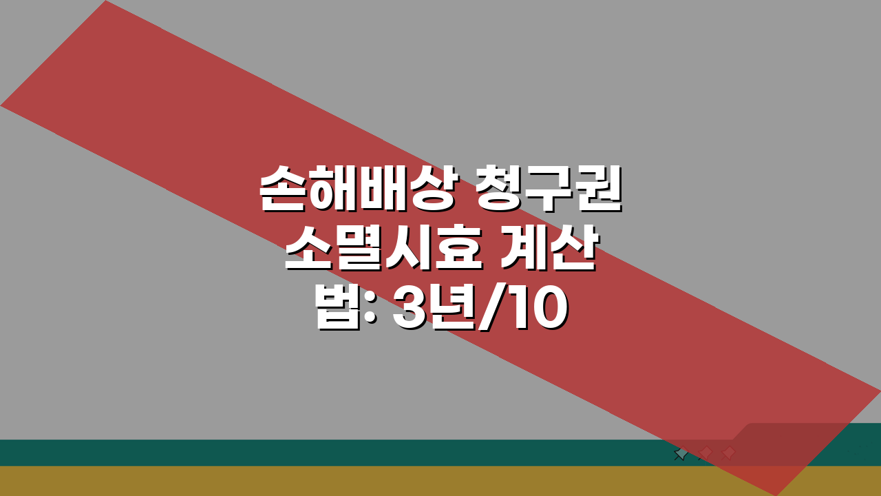 손해배상 청구권 소멸시효 계산법: 3년/10년 기준과 시효중단 방법 총정리