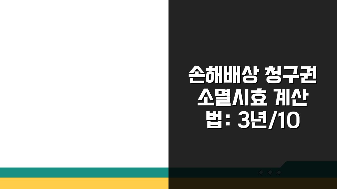 손해배상 청구권 소멸시효 계산법: 3년/10년 기준과 시효중단 방법 총정리