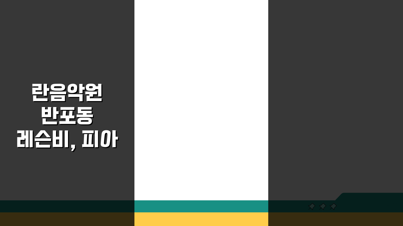 란음악원 반포동 레슨비, 피아노 성악 관현악 실기레슨 수강료 알고 등록하자