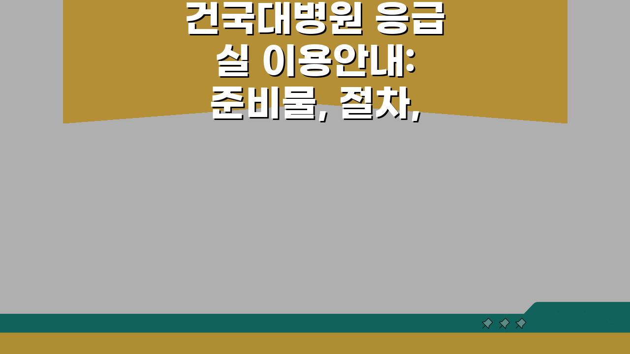 건국대병원 응급실 이용안내: 준비물, 절차, 시설 완벽 대비법